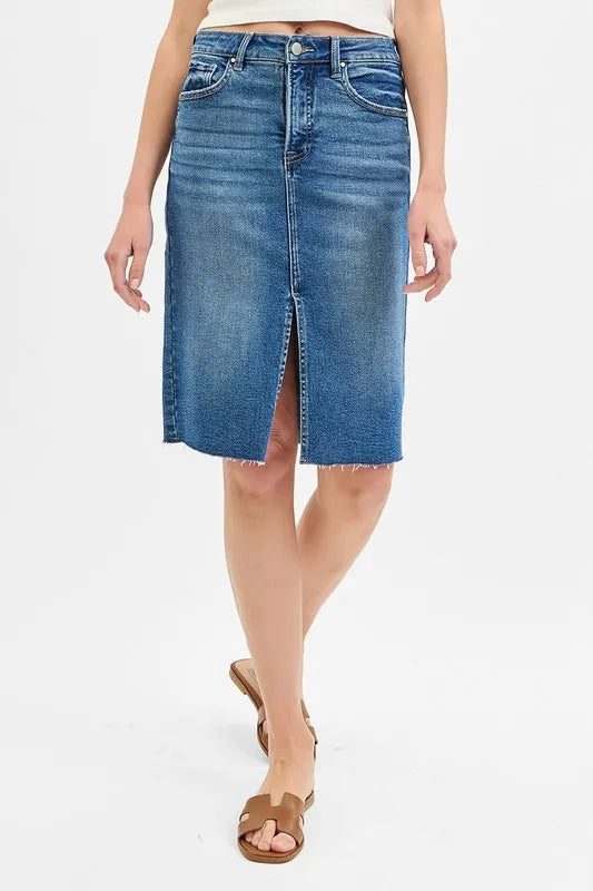 RISEN High Rise Front Slit Pencil Skirts - Tigbul's Variety Fashion Shop