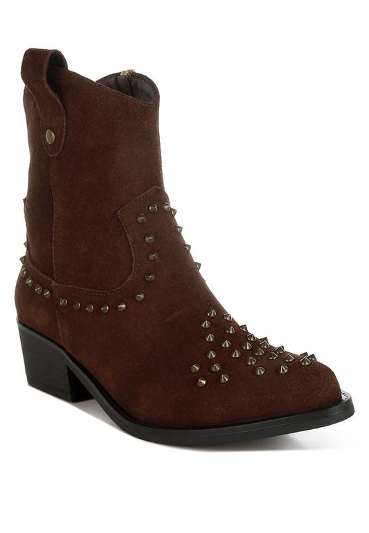 Hira Studs Embellished Cowboy Boots - Tigbul's Variety Fashion Shop