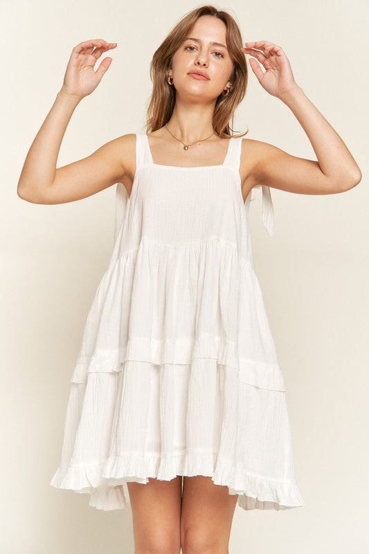 Square neck ruffle dress - Tigbul's Variety Fashion Shop
