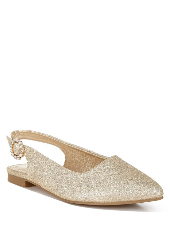 Giora Glitter Slingback Flat Sandals - Tigbul's Variety Fashion Shop