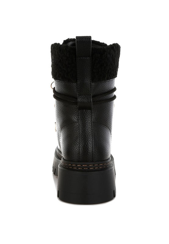 Omul Fleece & Faux Leather Boots - Tigbul's Variety Fashion Shop