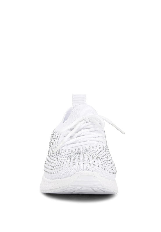 Elizha Stud Embellished Lace Up Sneakers - Tigbul's Variety Fashion Shop