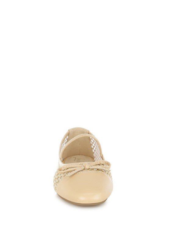 Omela Woven Bow Detail Ballerinas - Tigbul's Variety Fashion Shop
