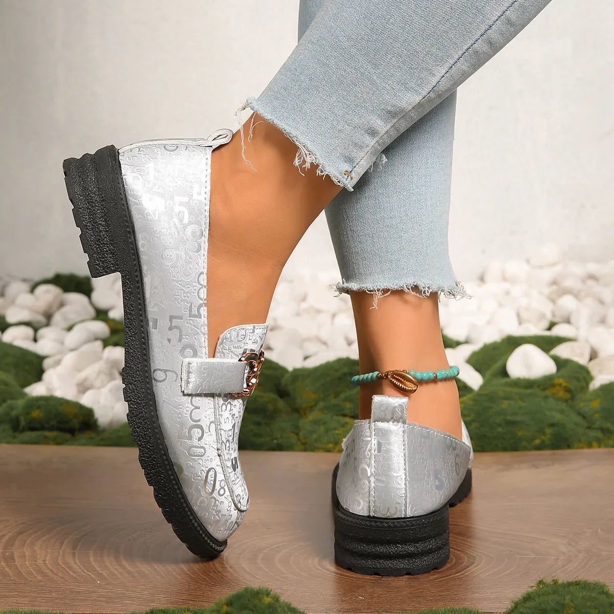 Round Toe Block Heels Loafers - Tigbul's Variety Fashion Shop