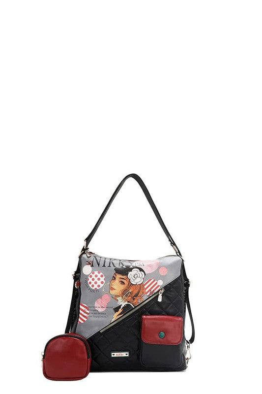 Nicole Lee USA Convertible Adjustable Strap Backpack Bag - Tigbul's Variety Fashion Shop