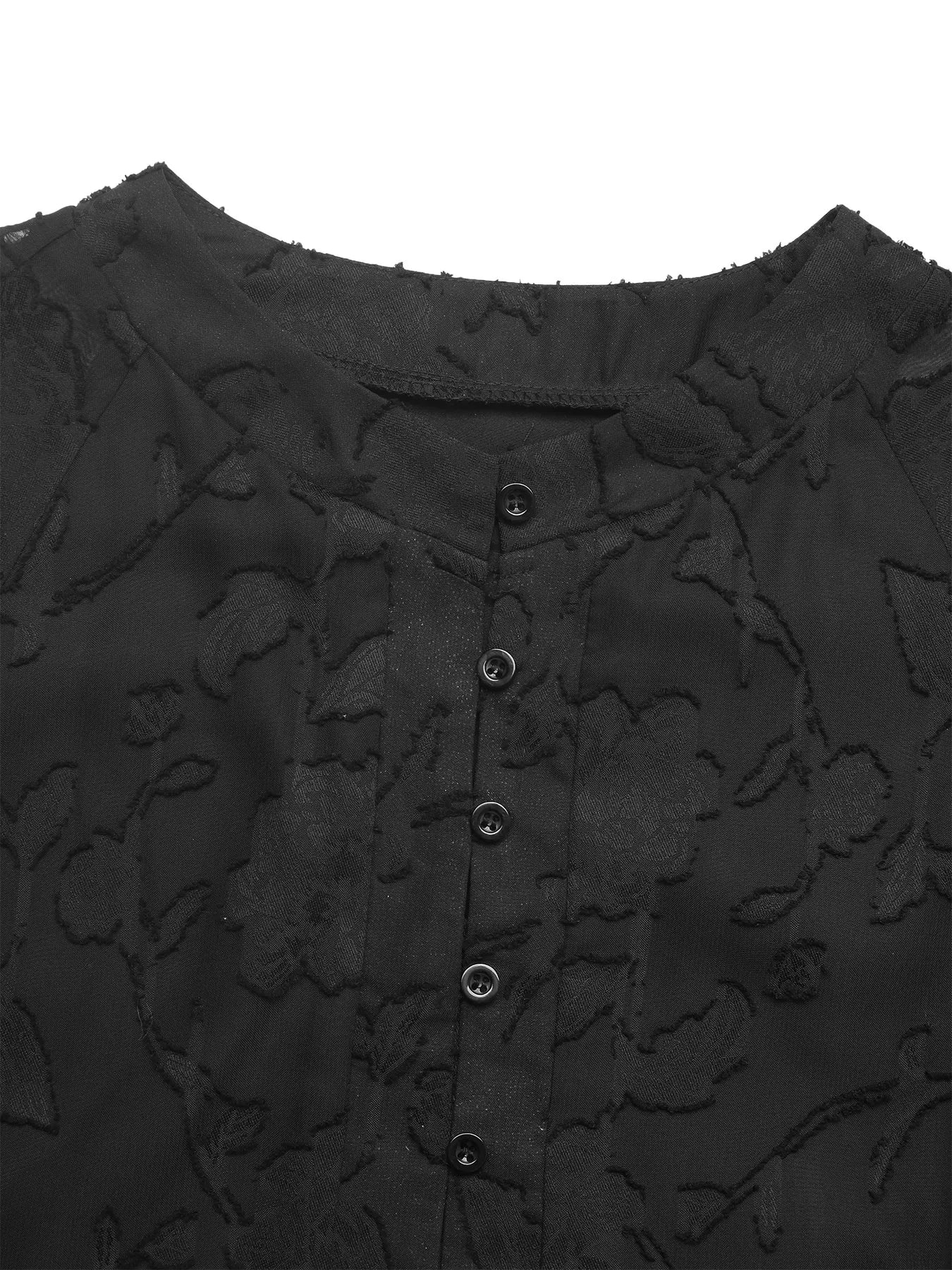 Button-Front Balloon Sleeve Mini Dress - Tigbul's Variety Fashion Shop