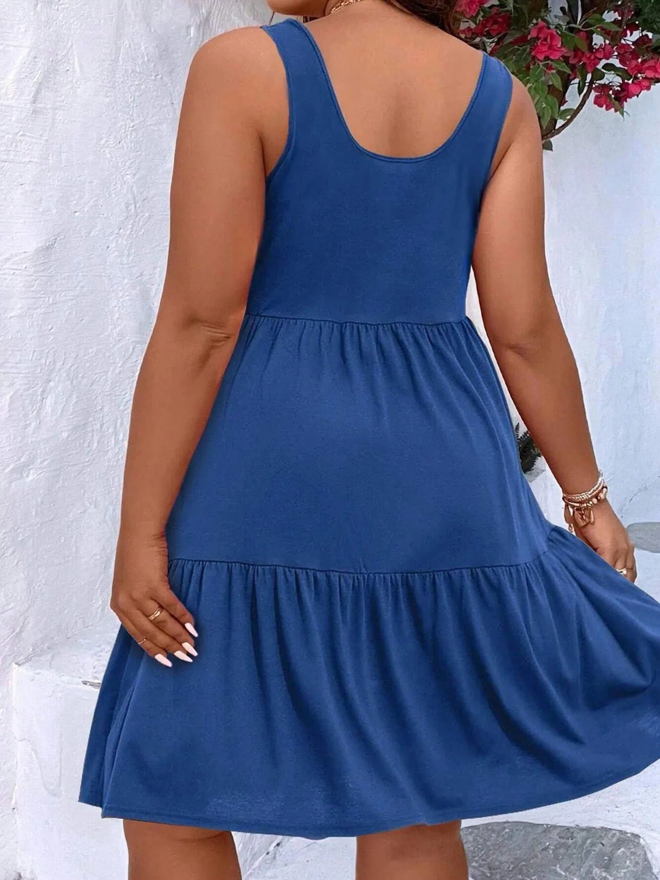 Plus Size Tiered Scoop Neck Tank Dress - Tigbul's Variety Fashion Shop