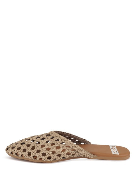 Wendigo Woven Real Leather Mules - Tigbul's Variety Fashion Shop
