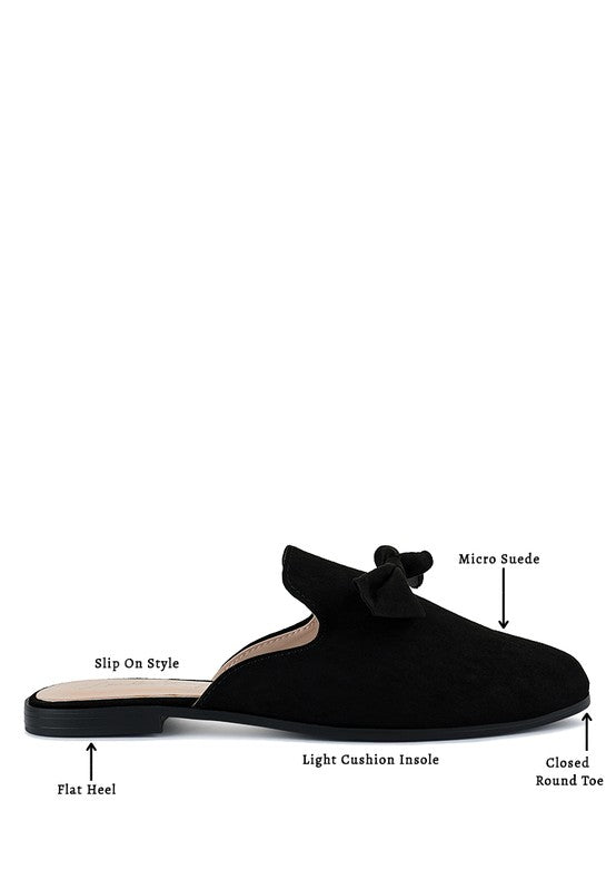 Casual Walking Mules Flats with Bow - Tigbul's Variety Fashion Shop