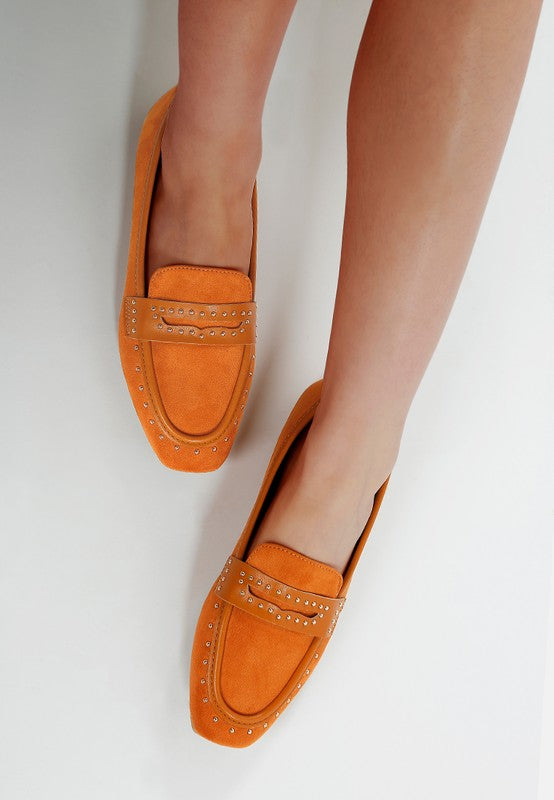 Lumina Penny Strap Studded Loafers - Tigbul's Variety Fashion Shop