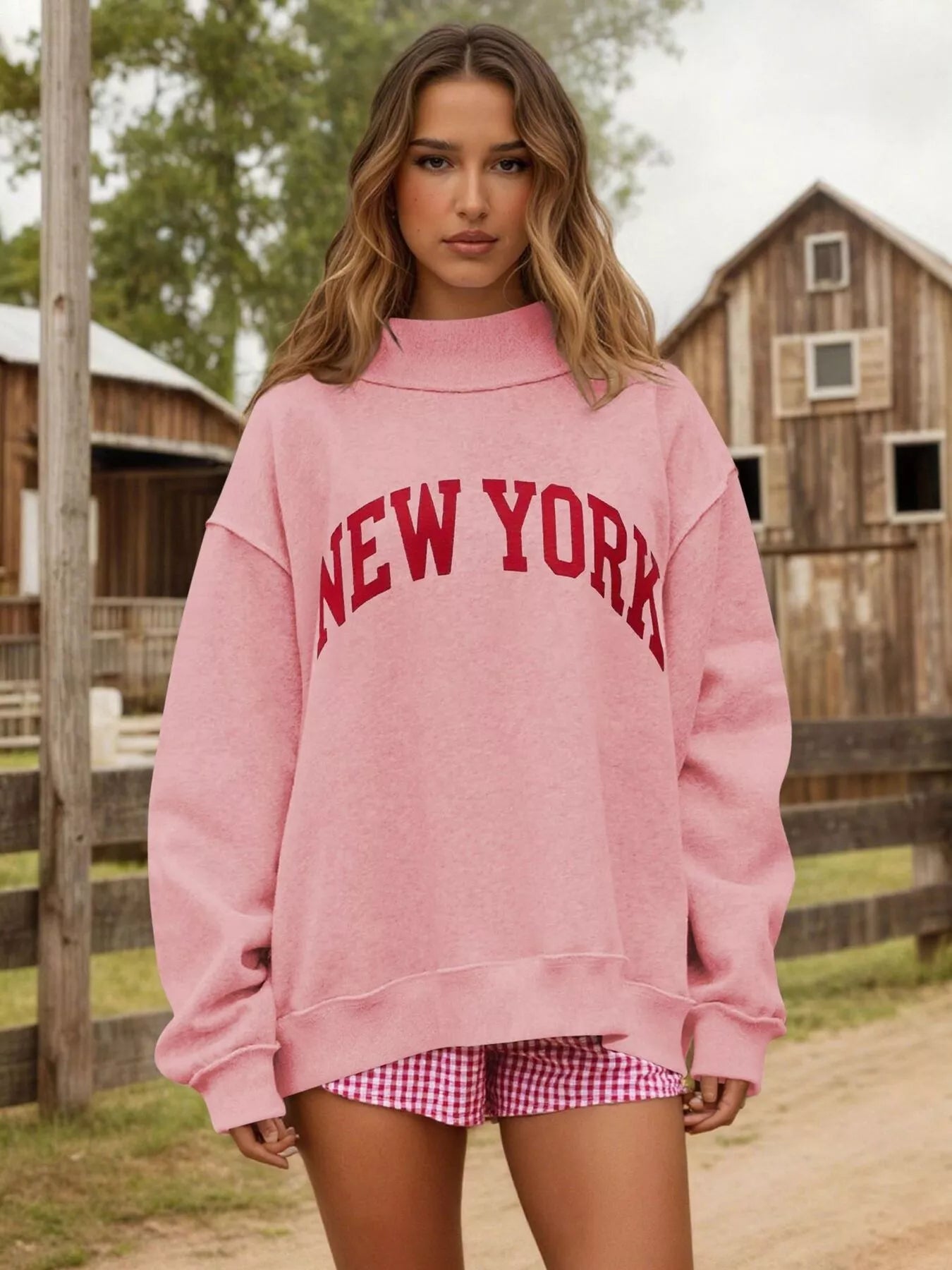 New York Oversized Dropped Shoulder Sweatshirt - Tigbul's Variety Fashion Shop