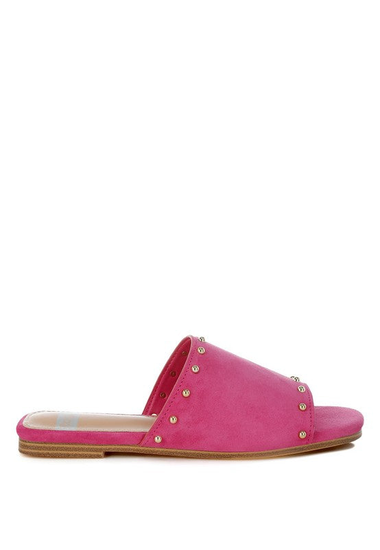Odalia Soft Suede Leather Studded Flats - Tigbul's Variety Fashion Shop