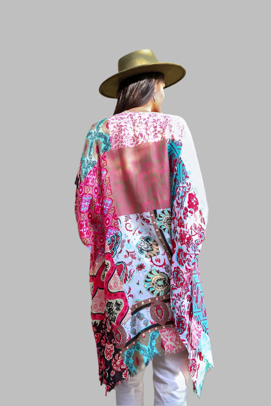 Boho Floral Patchwork Kimono - Tigbul's Variety Fashion Shop
