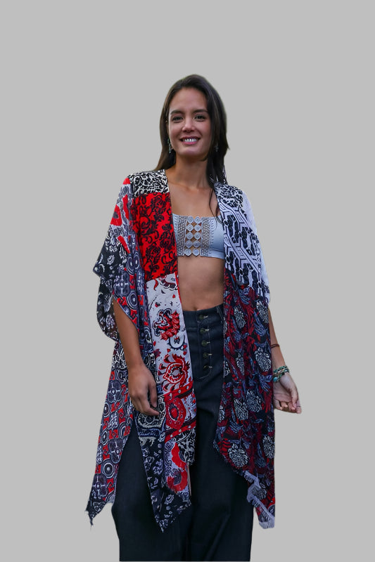 Boho Floral Patchwork Kimono - Tigbul's Variety Fashion Shop