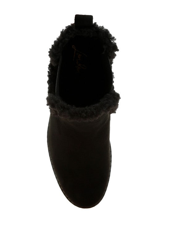 Thunderhoof Faux Fur Lined Chelsea Boots - Tigbul's Variety Fashion Shop