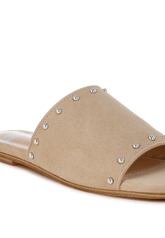 Odalia Soft Suede Leather Studded Flats - Tigbul's Variety Fashion Shop