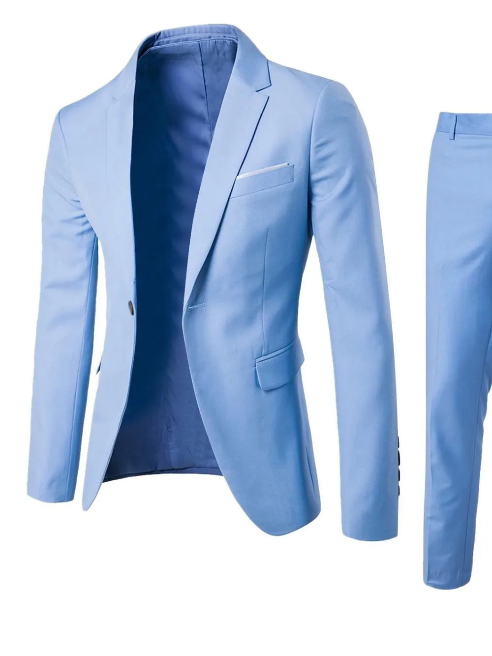 Men's Full Size Slim Fit One Button Top and Pants Two-Piece Blazer Set Plus Size - Tigbul's Variety Fashion Shop