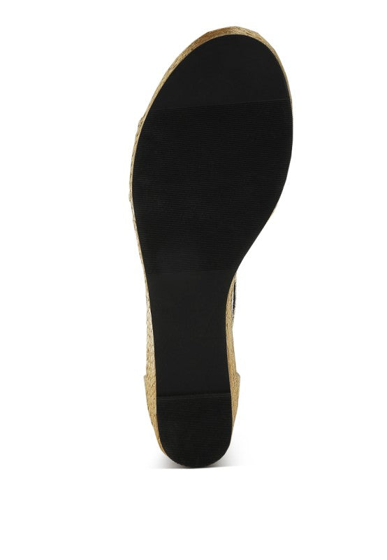 Utah Faux Leather Snake Wedge Espadrilles - Tigbul's Variety Fashion Shop