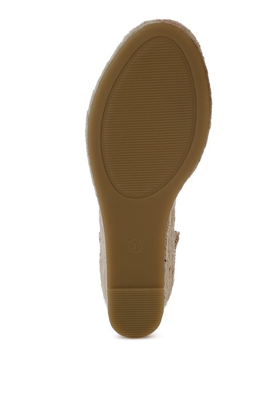 Kalista Raffia Woven Wedge Sandals - Tigbul's Variety Fashion Shop