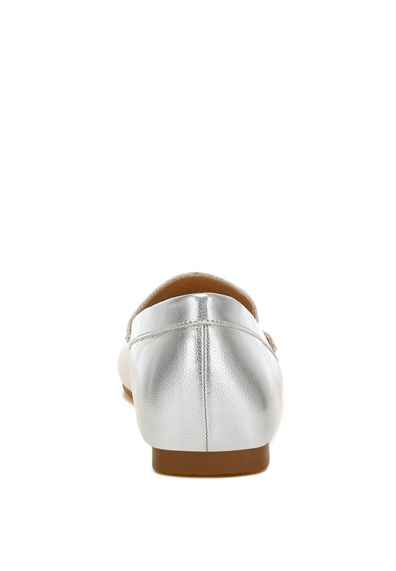 Dama Metallic Pleather Loafers - Tigbul's Variety Fashion Shop