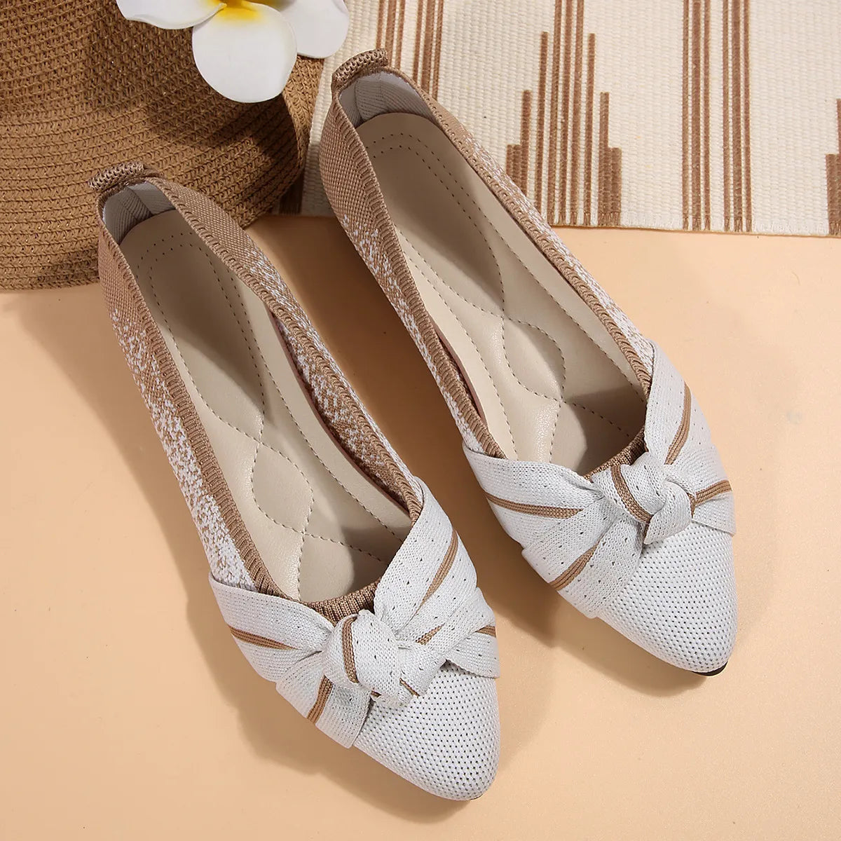 Contrast Point Toe Flats Slip-Ons - Tigbul's Variety Fashion Shop