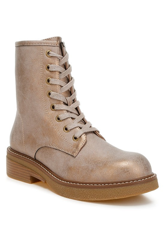 Clover Faux Leather Lace Up Boots - Tigbul's Variety Fashion Shop