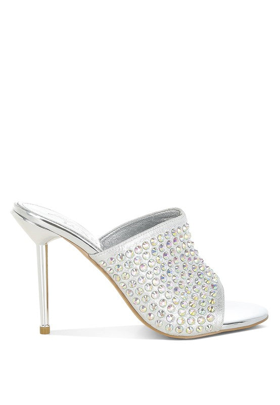 Farasha AB Rhinestone Slip-On Stiletto Heels - Tigbul's Variety Fashion Shop