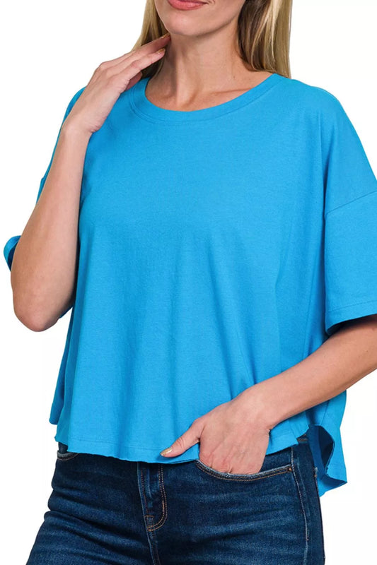 Zenana Cotton Round Neck Short Sleeve T-Shirt - Tigbul's Variety Fashion Shop