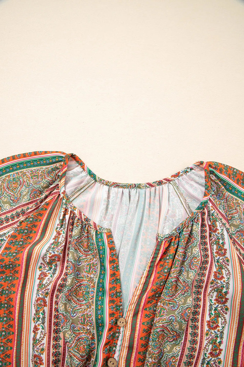 Bohemian Floral Print Buttoned V Neck Ruffle Tiered Dress - Tigbul's Variety Fashion Shop