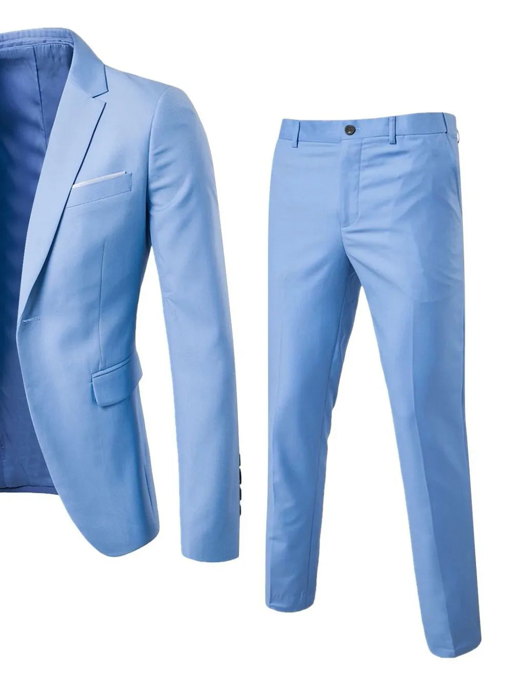 Men's Full Size Slim Fit One Button Top and Pants Two-Piece Blazer Set Plus Size - Tigbul's Variety Fashion Shop