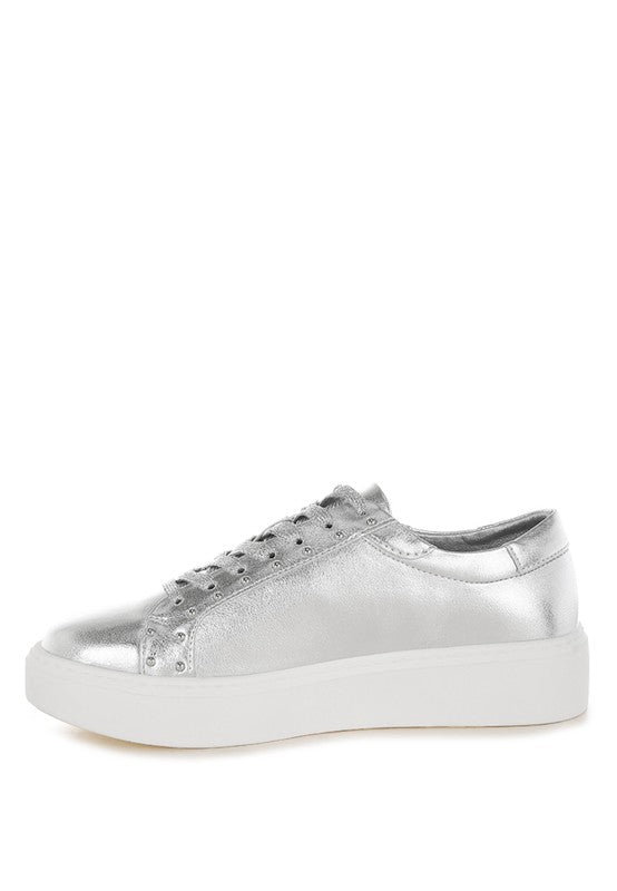 Cincinati Metallic Pleather Chunky Sneakers - Tigbul's Variety Fashion Shop