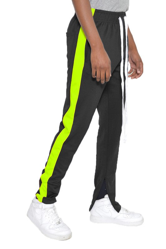 Men's Track Pants with Ankle Zipper and a Solid Side Stripe - Tigbuls Variety Fashion