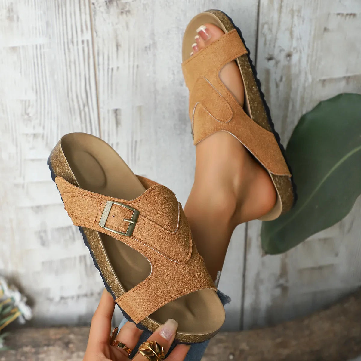 Open Toe Cutout Sandals - Tigbul's Variety Fashion Shop