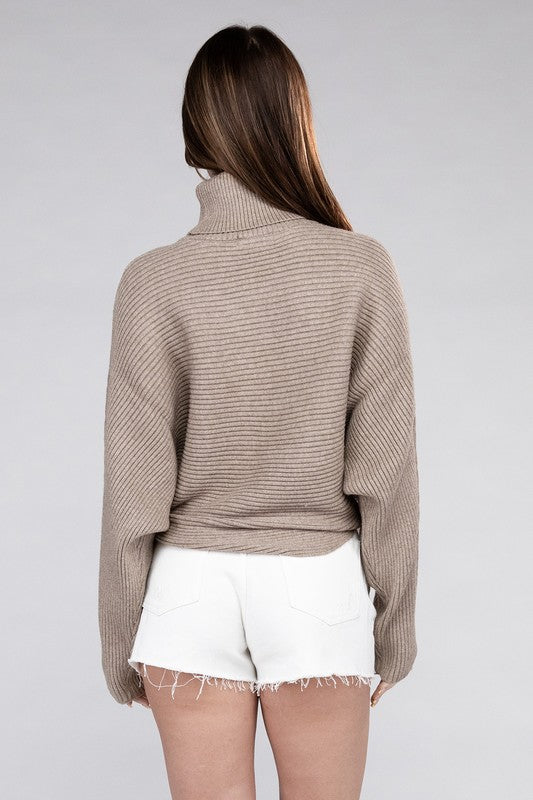 Viscose Dolman Sleeve Turtleneck Sweater - Tigbul's Variety Fashion Shop