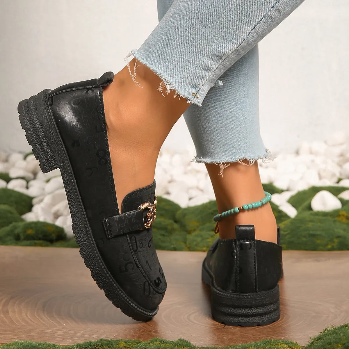 Round Toe Block Heels Loafers - Tigbul's Variety Fashion Shop