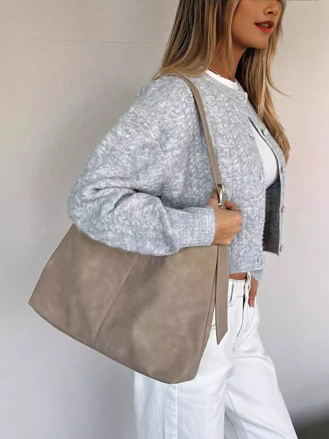 Cable Knit Button-Up Cardigan - Tigbul's Variety Fashion Shop