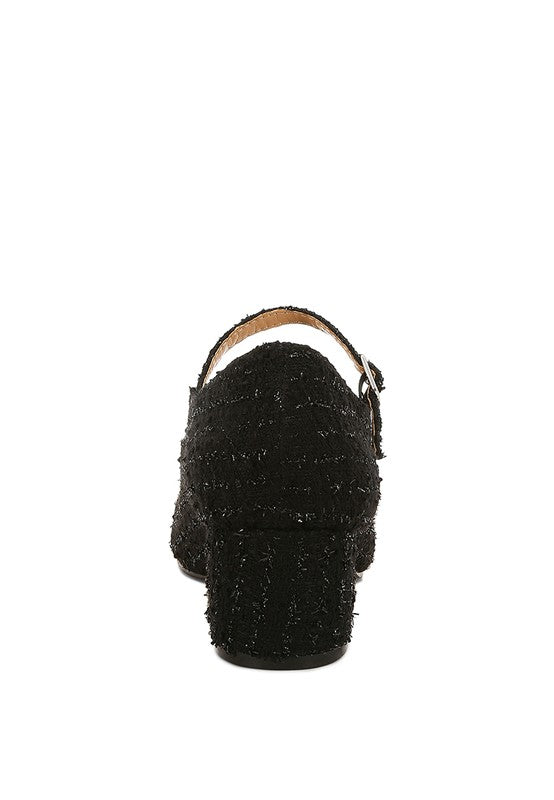 Antara Tweed Mary Jane Sandals - Tigbul's Variety Fashion Shop