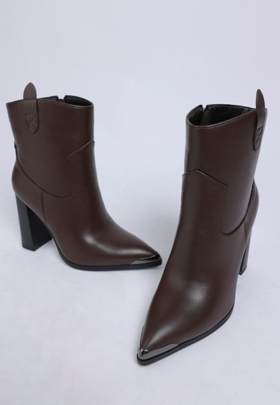 Hatter Pointed Toe Faux Leather Boots - Tigbul's Variety Fashion Shop