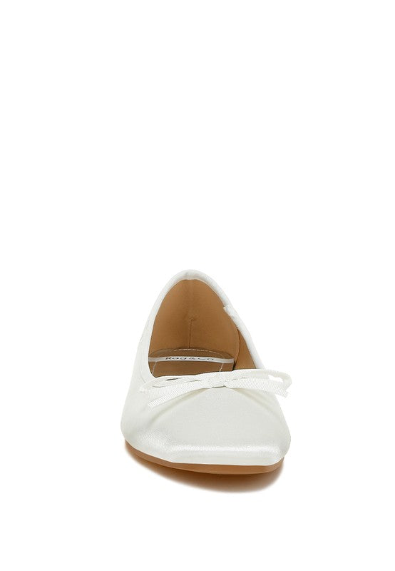 Fearless Satin Bow Embellished Ballerinas - Tigbul's Variety Fashion Shop
