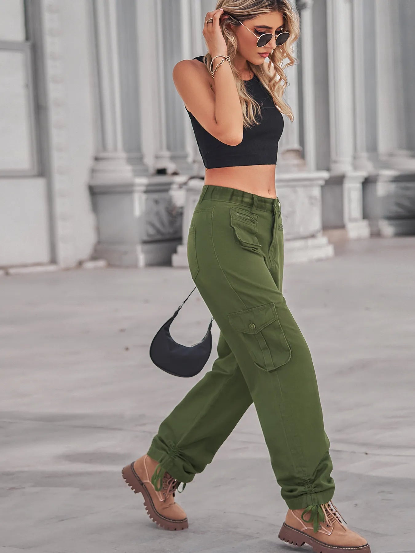 Drawstring Cargo Jeans - Tigbul's Variety Fashion Shop