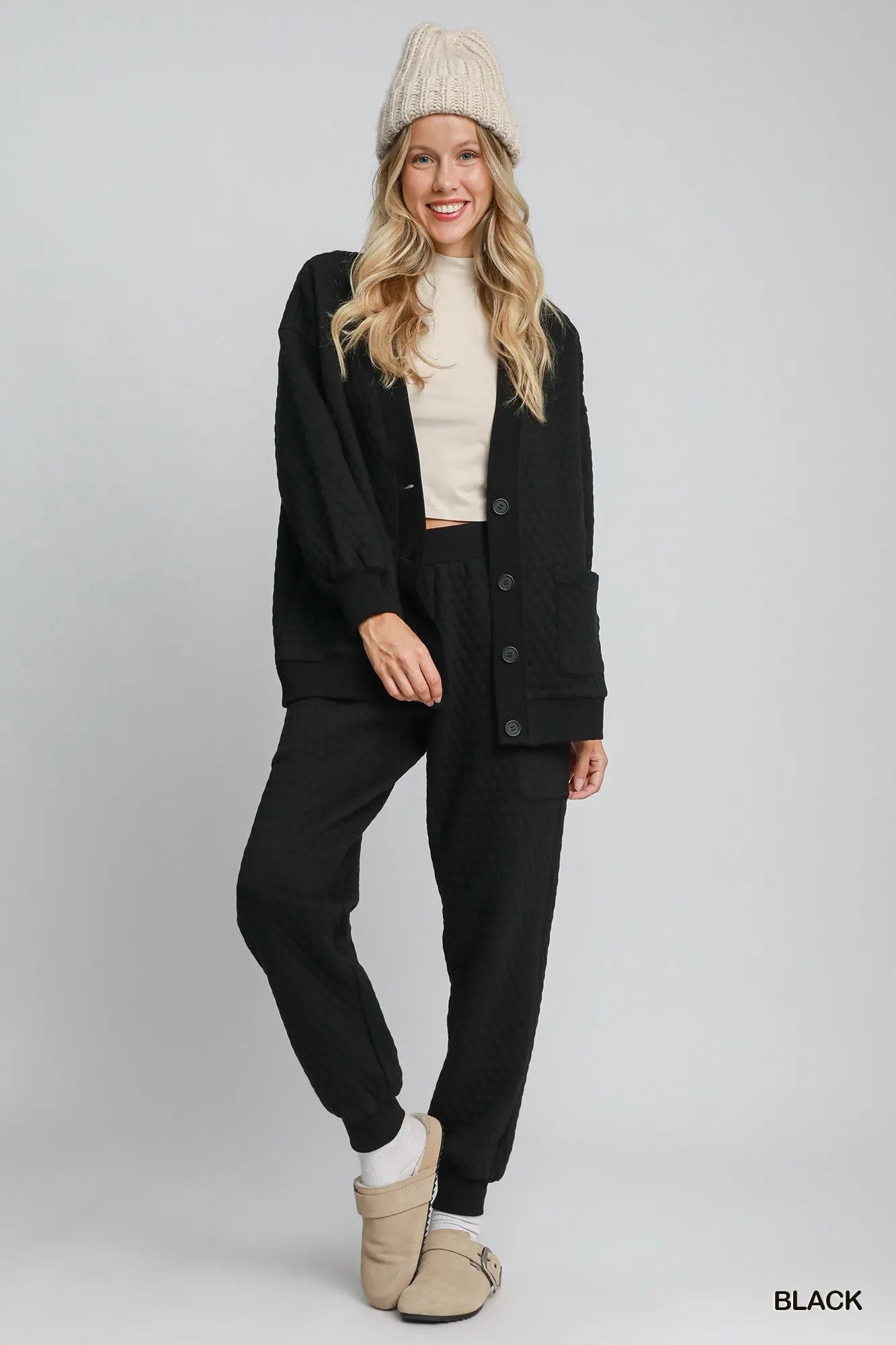 Umgee Button-Up Jacquard Cardigan - Tigbul's Variety Fashion Shop