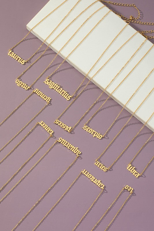 Laser cut zodiac sign pendant necklace - Tigbul's Variety Fashion Shop