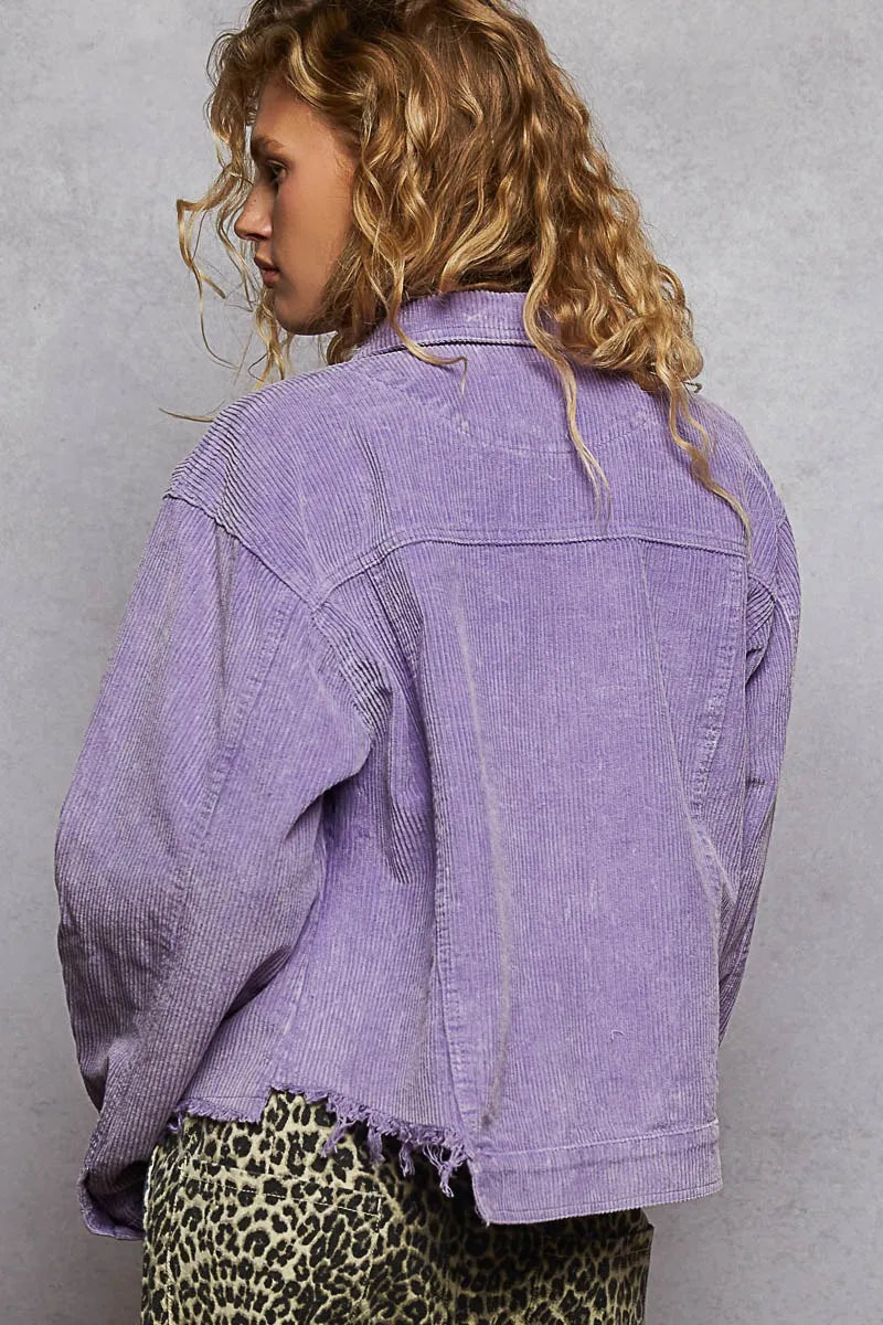 POL Button Down Corduroy Trucker Jacket - Tigbul's Variety Fashion Shop