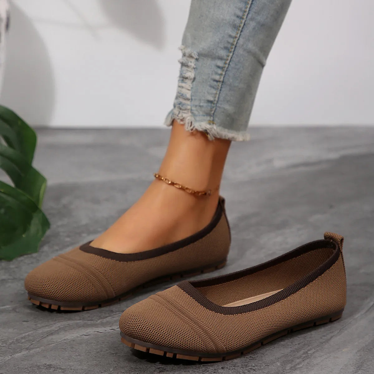 Round Toe Flat Slip-Ons - Tigbul's Variety Fashion Shop
