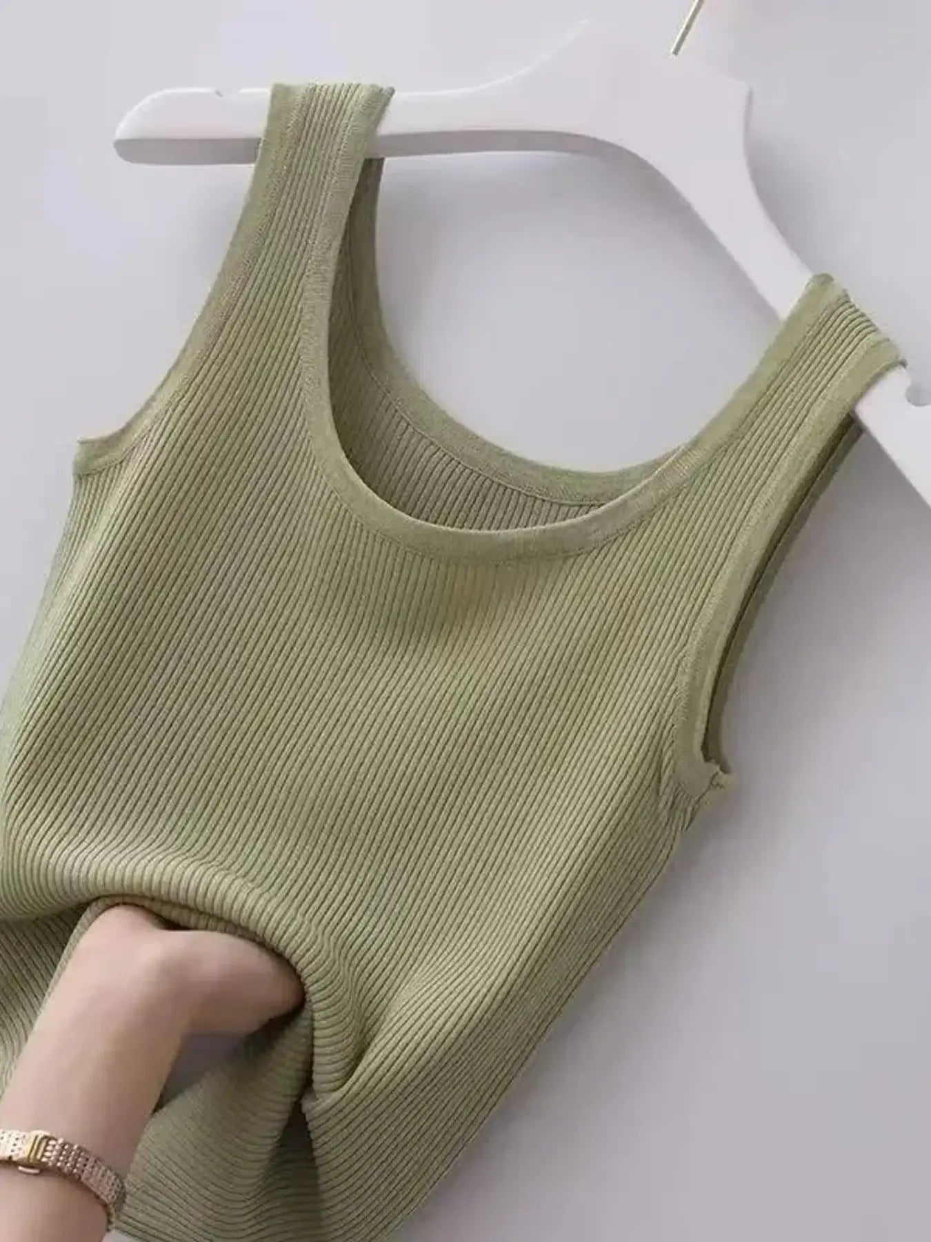 Plus Size Ribbed Knit Scoop Neck Tank Top - Tigbul's Variety Fashion Shop
