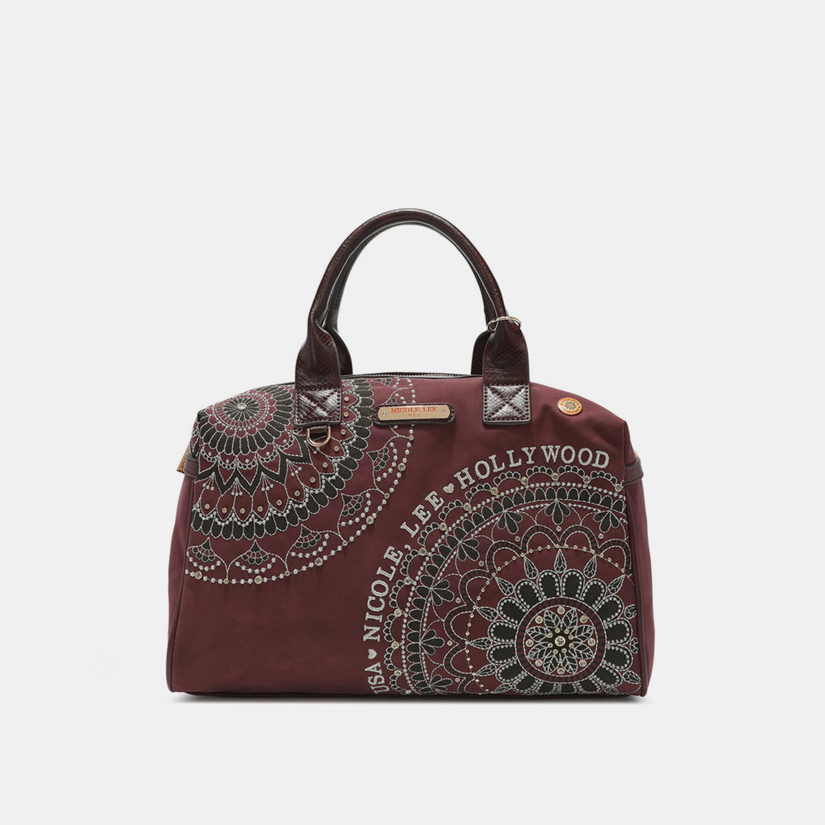 Nicole Lee USA Rhinestone Decor Boston Bag - Tigbul's Variety Fashion Shop
