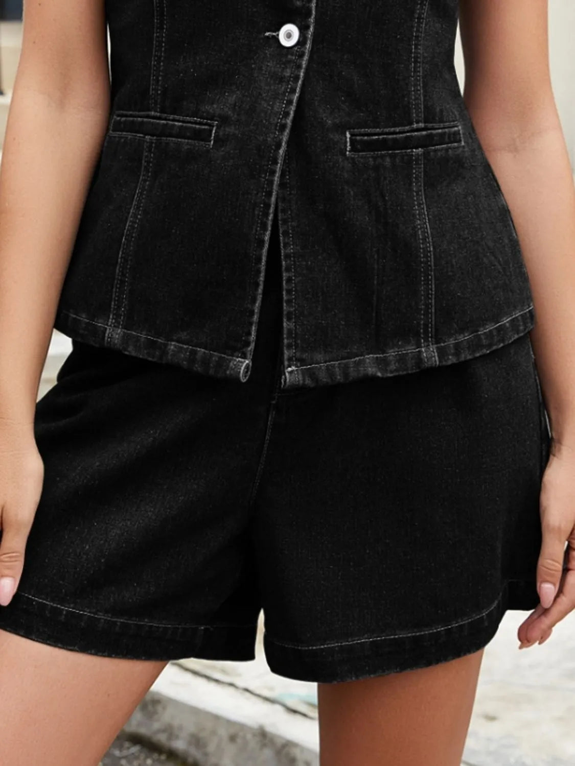 High-Waisted Denim Shorts - Tigbul's Variety Fashion Shop