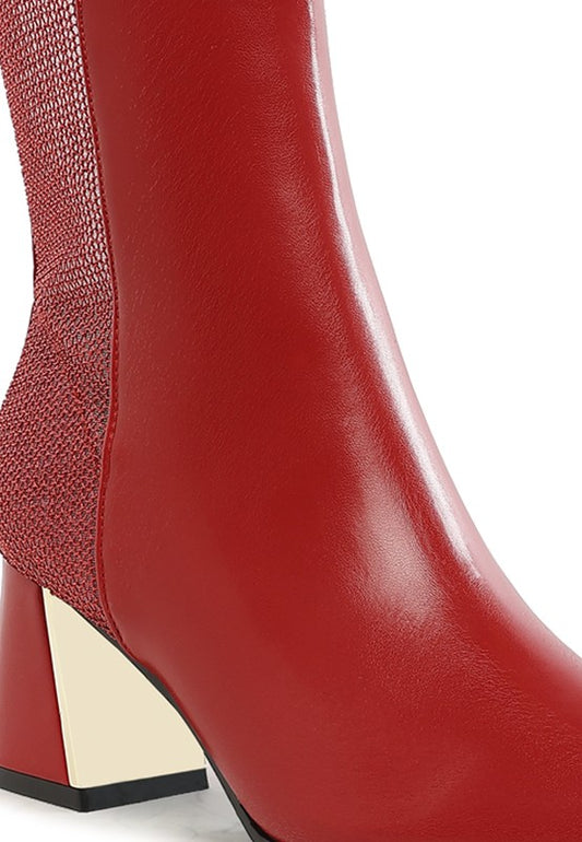 Mimosa Mesh Detail Pointy Ankle Boots - Tigbul's Variety Fashion Shop