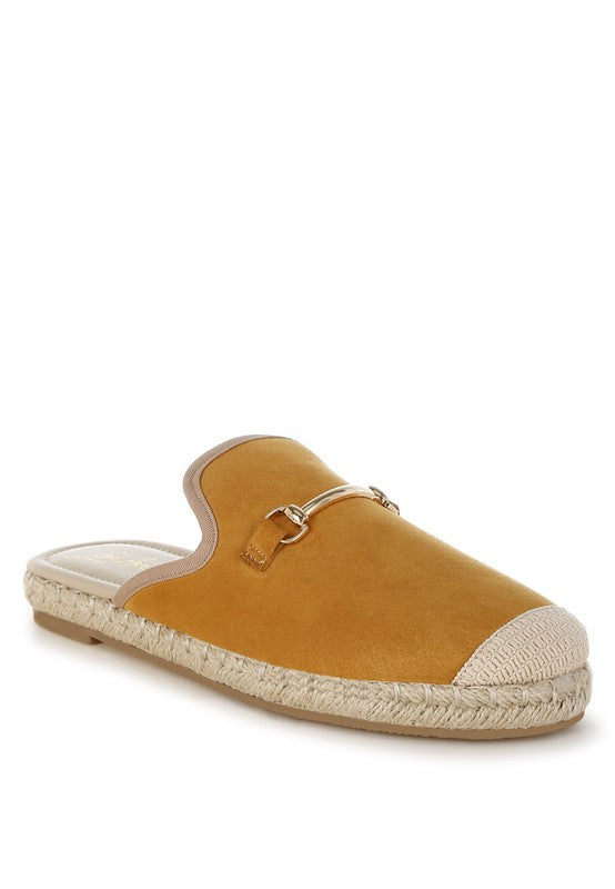 Nazaya Horsebit Detail Espadrilles Mules - Tigbul's Variety Fashion Shop