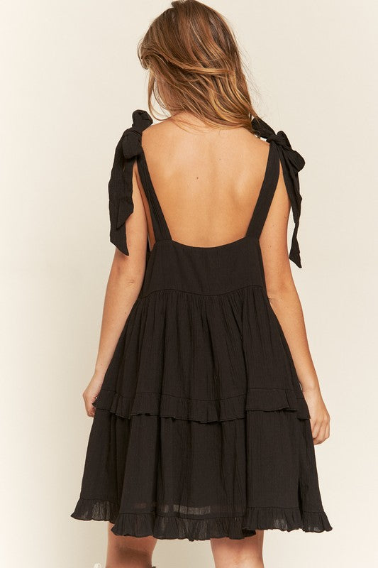 Square neck ruffle dress - Tigbul's Variety Fashion Shop